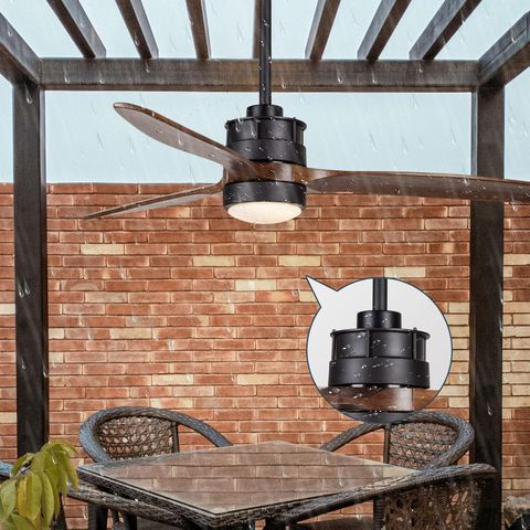 Ekiznsn 42'' Outdoor Waterproof Ceiling Fan With Light For Patios, 3 ... inside The art of selecting two tone blade outdoor ceiling fans